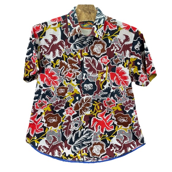Robert Graham Gerard Hawaiian Patch Work Rare Shirt - Mens 3XL Floral